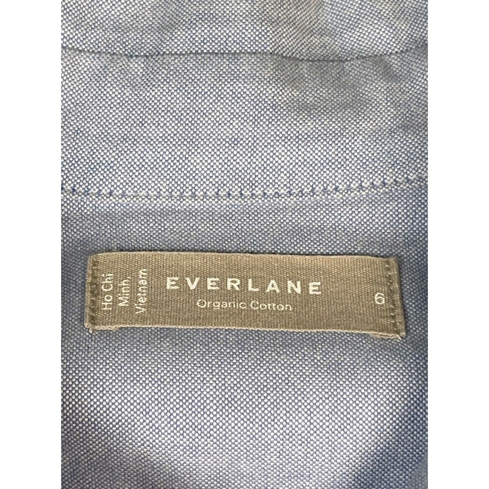 EVERLANE Organic Cotton Chambray Button Down Oversized Tunic Shirt Dress Size 6 - Picture 2 of 9